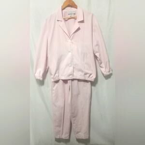Vintage 1980's Bedford Fair Woman's Pink and White Striped Buisness Suit Size 10